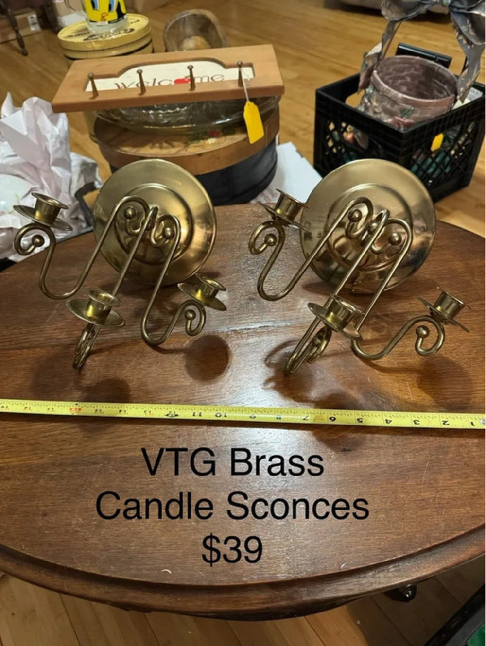Vintage Brass Candle Sconces